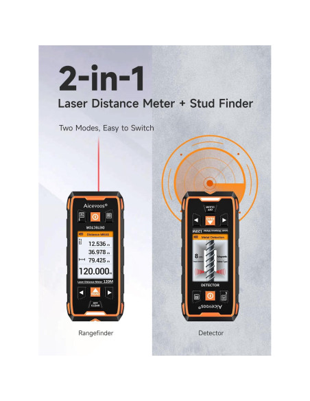 Buscador de Vigas Aicevoos con Pantalla LCD y Medidor Láser