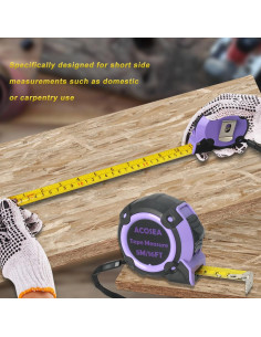 Cinta Métrica Retráctil ACOSEA 5m Rosa con Bloqueo 2