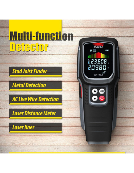 Detector Multifuncional NDI 5 en 1 con Medidor Láser 30m