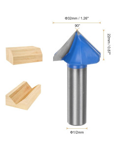 Brocas de Router HARFINGTON 2 Pcs 32mm Carburo 90 Grados 2