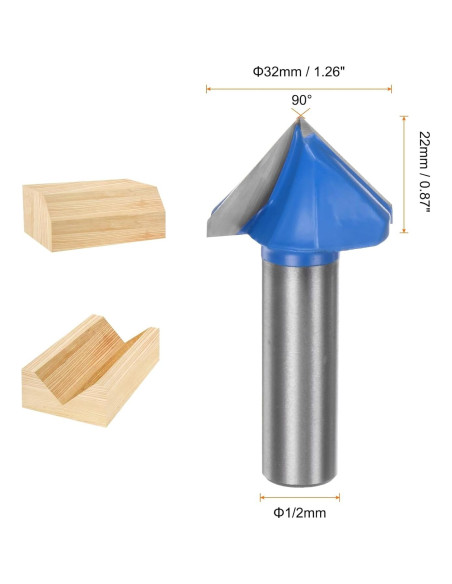 Brocas de Router HARFINGTON 2 Pcs 32mm Carburo 90 Grados