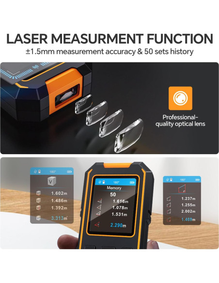 Detector de Pared SHGMEET NF-513S y Medidor Láser 40m