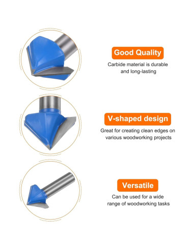 Brocas de Router HARFINGTON 2 Pcs 32mm Carburo 90 Grados