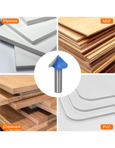 Brocas de Router HARFINGTON 2 Pcs 32mm Carburo 90 Grados