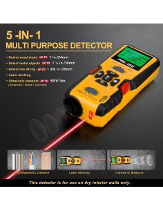 Buscador de Vigas PREXISO 5-en-1 con Nivel Láser y Ultrasonido 2