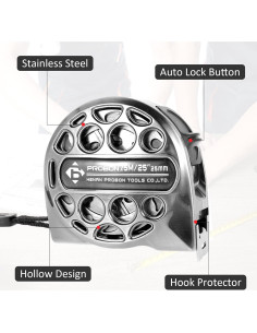 Cinta Métrica Retráctil 7.5m RVEFOT Acero Inoxidable 2