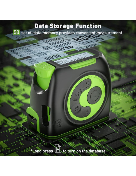 Cinta Métrica Láser Huepar DT30 60m y 5m Pantalla LCD