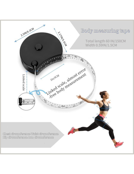 Cinta Métrica Oiyaku Doble Escala 150cm con Ventana de Lectura