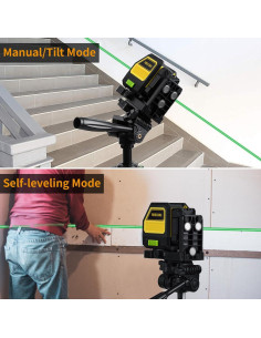 Nivel láser verde Firecore F114G, 39.62 m, autocompensado 2