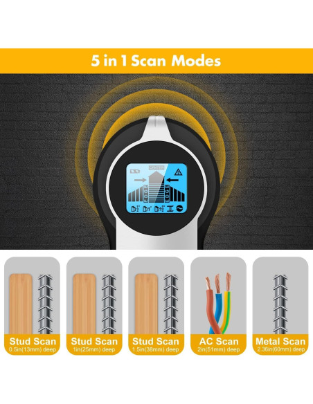 Buscador de Estudio FOLAI TH Escáner 5 en 1 LCD Azul