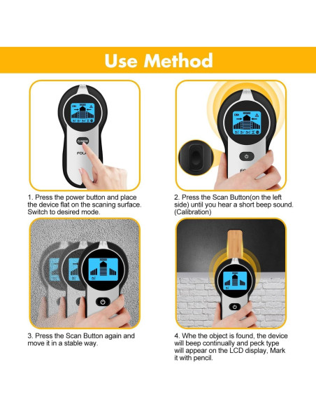 Buscador de Estudio FOLAI TH Escáner 5 en 1 LCD Azul