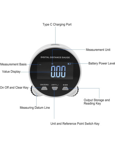 Cinta Métrica Digital Asixxsix 200m Pantalla LCD Recargable