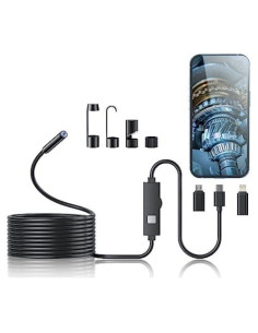 Cámara Endoscópica Kinpthy 5m HD 1920P con Luz LED