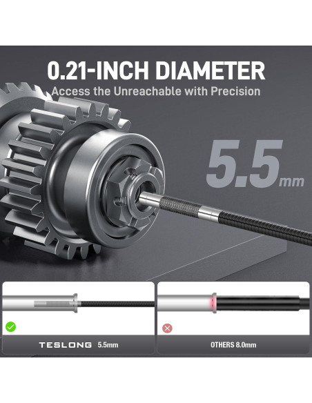 Borescopio Articulado Teslong TD300P 5.5mm con Luz LED