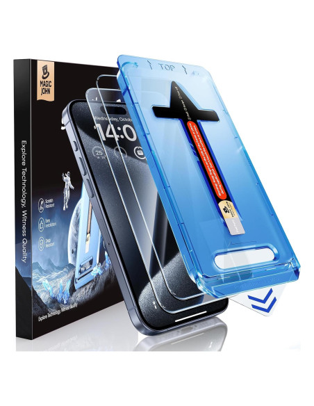 Protector de Pantalla Vidrio Templado MAGIC JOHN para iPhone 15 Pro 6.1" Protector de Pantalla Vidrio Templado MAGIC JOHN para iPhone 15 Pro 6.1"