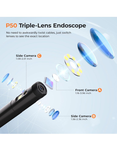 Cámara Endoscopio ADvancore 10M IP68 1080P Luz LED