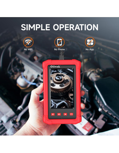 Cámara Endoscópica Oiiwak 3.9mm HD Pantalla 4.3" IP68