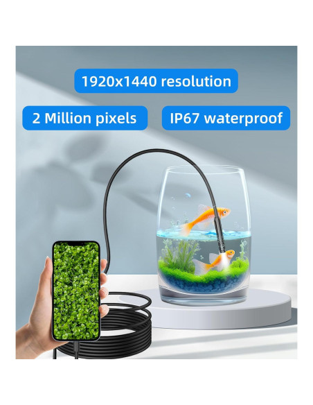 Endoscopio T TAKMLY para iPhone HD 2MP IP67 5m LED Endoscopio T TAKMLY para iPhone HD 2MP IP67 5m LED