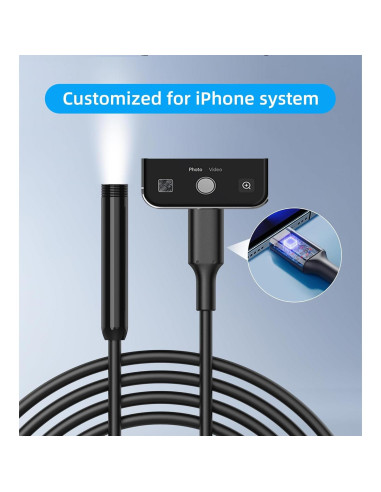 Endoscopio T TAKMLY para iPhone HD 2MP IP67 5m LED