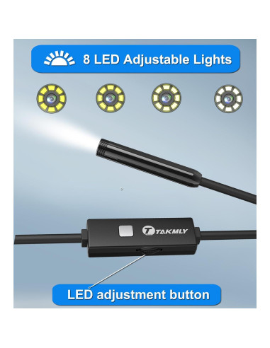 Endoscopio T TAKMLY para iPhone HD 2MP IP67 5m LED