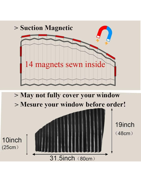 Cortina de Sombra Magnética Ovege para Ventana Lateral Auto 2pcs