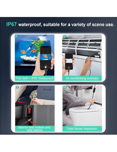 Cámara Endoscopio Doble Lente Pemamnov 1920P 5m IP67