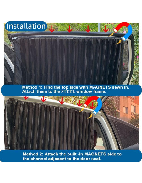 Cortina de Sombra Magnética Ovege para Ventana Lateral Auto 2pcs