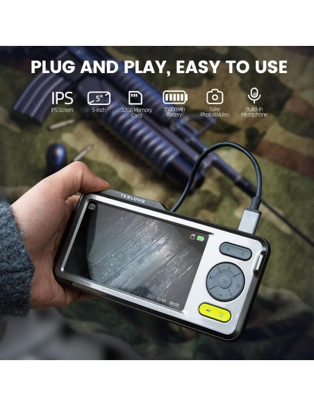 Borescope Teslong 5" con Cámara para Rifles y Limpieza