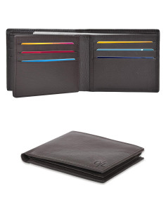 Billetera Bifold RFID Oak Leathers para Hombres - Cuero Genuino, 9 Tarjetas, Slim
