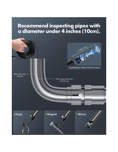 Cámara de Inspección Anykit AN430 con Pantalla HD 10,06 m