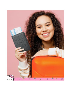 Portafolios de Pasaporte Hello Kitty Negro Licencia Oficial 2
