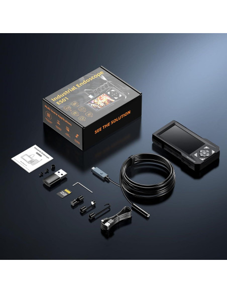 Endoscopio Industrial Hayve 4.3" HD IP67 5m con LED