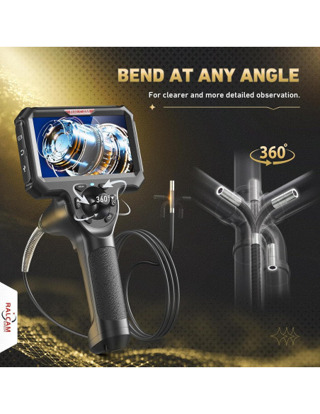 Cámara Borescopio Articulada Ralcam 6mm 360 con Luz LED