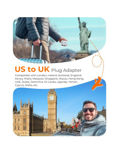 Adaptador de Enchufe LENCENT 2 Pack Tipo G Reino Unido 4 Salidas USB 2