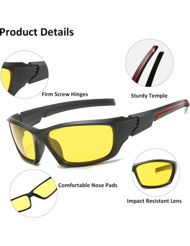 Gafas de Conducción Nocturna - Polarizadas Amarillas