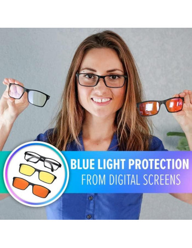 Gafas Bloqueadoras de Luz Azul DefenderShield 2 en 1 Clip-On