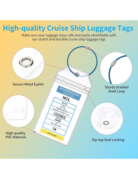 Soportes de Etiquetas de Equipaje NCL XIANGXING 8 Pcs Resistentes Soportes de Etiquetas de Equipaje NCL XIANGXING 8 Pcs Resistentes