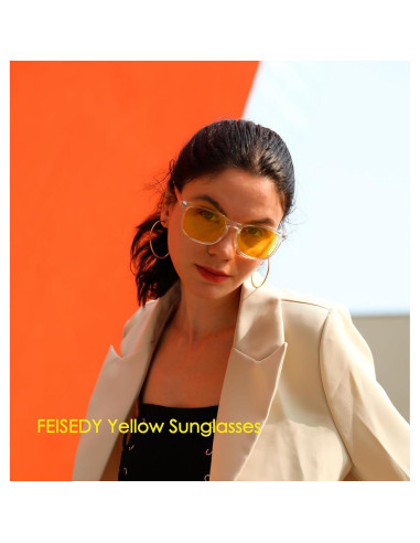 Gafas de Conducción FEISEDY Lentes Amarillas UV Protección