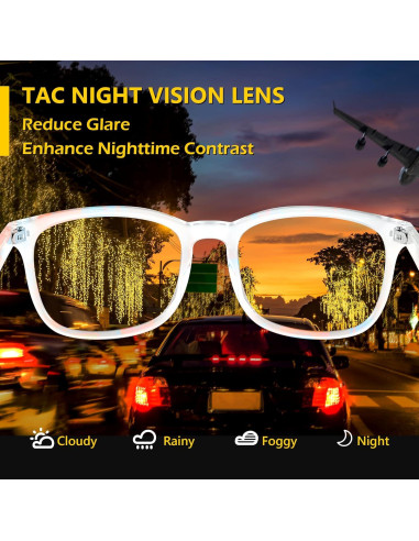 Gafas de Conducción FEISEDY Lentes Amarillas UV Protección