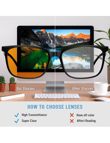 Gafas de Juego OKANY Anti Luz Azul UV400 Ámbar