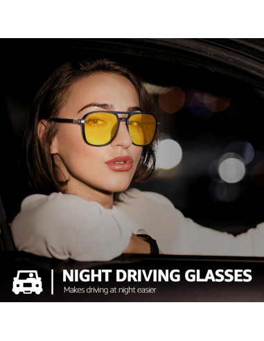 Gafas de Conducción Nocturna SIPHEW Polarizadas Amarillas