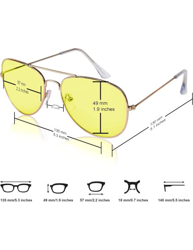 Gafas de sol Aviador SunnyPro Lentes Amarillas UV400