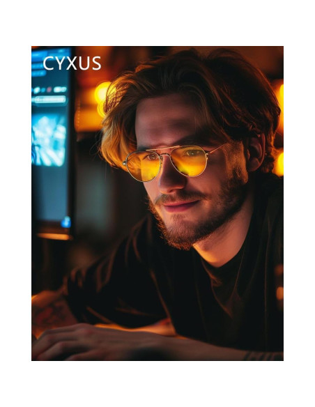 Gafas Aviador Cyxus Anti Luz Azul 8805 Marco Metal