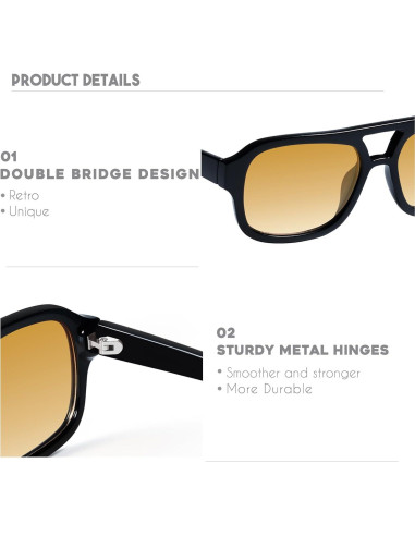 Gafas de sol aviador Mosanana MS52362 para mujeres estilo retro