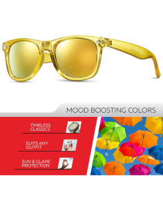 Gafas de sol retro Rewind coloridas con lente espejo UV400 2