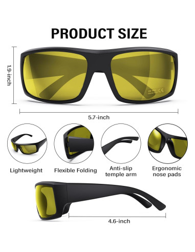 Gafas de Seguridad ANSI Z87.1 UV400 - Modelo 1073 Amarillo