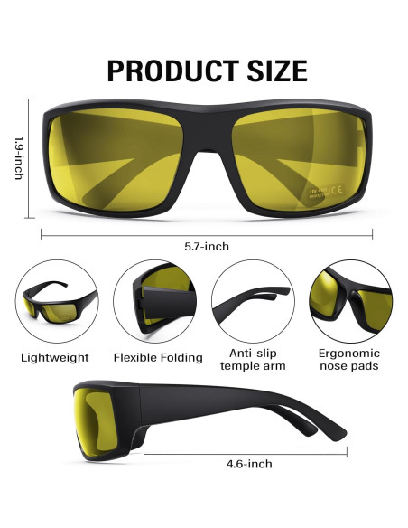 Gafas de Seguridad ANSI Z87.1 UV400 - Modelo 1073 Amarillo Gafas de Seguridad ANSI Z87.1 UV400 - Modelo 1073 Amarillo