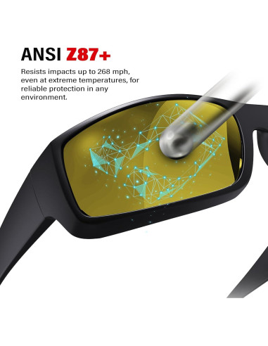Gafas de Seguridad ANSI Z87.1 UV400 - Modelo 1073 Amarillo