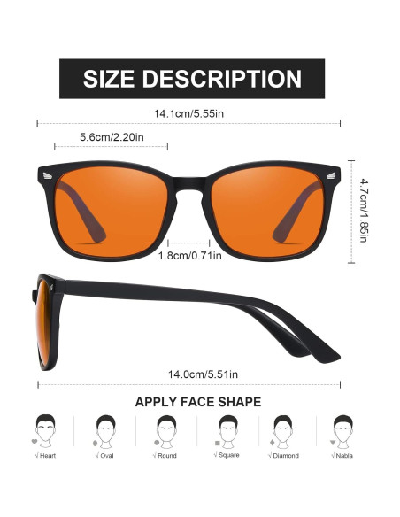 Gafas de Juego Okany Anti Luz Azul UV400 Ámbar