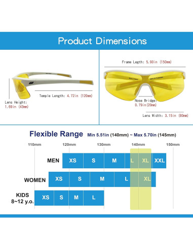 Gafas de sol TR90 polarizadas UV400 para deportes unisex
